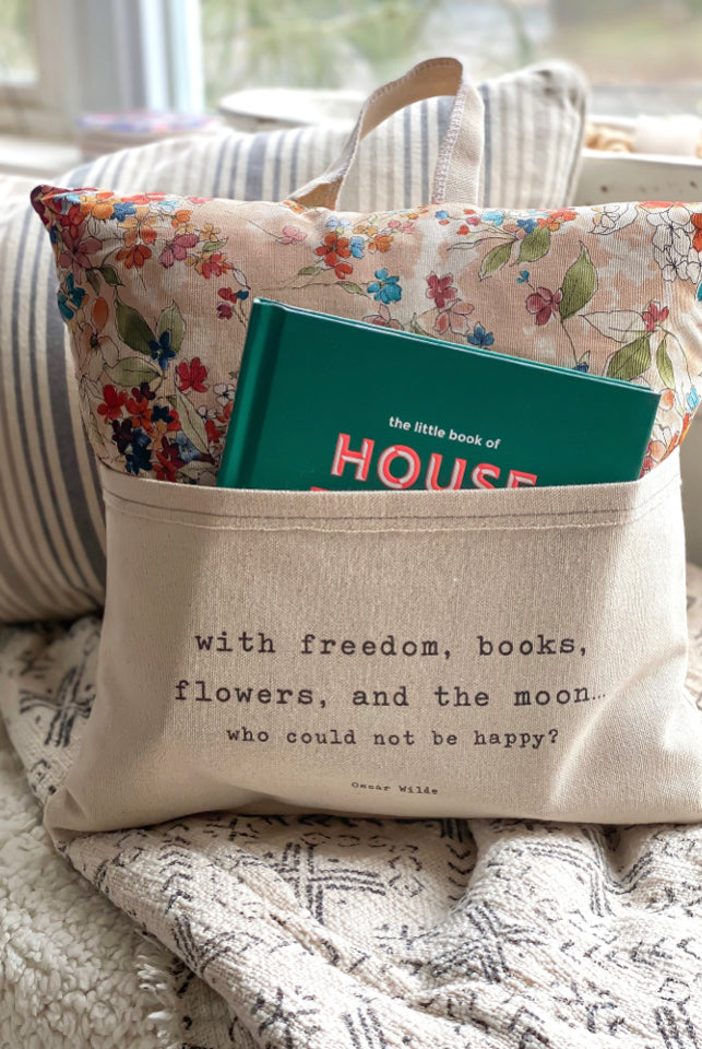 Floral Reading Pillow- Wilde with Book