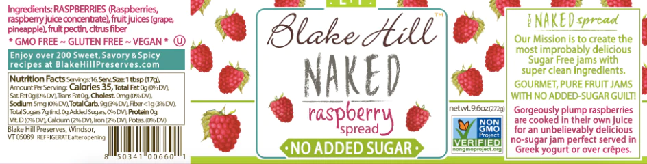 Naked Raspberry Spread (No Sugar Added)