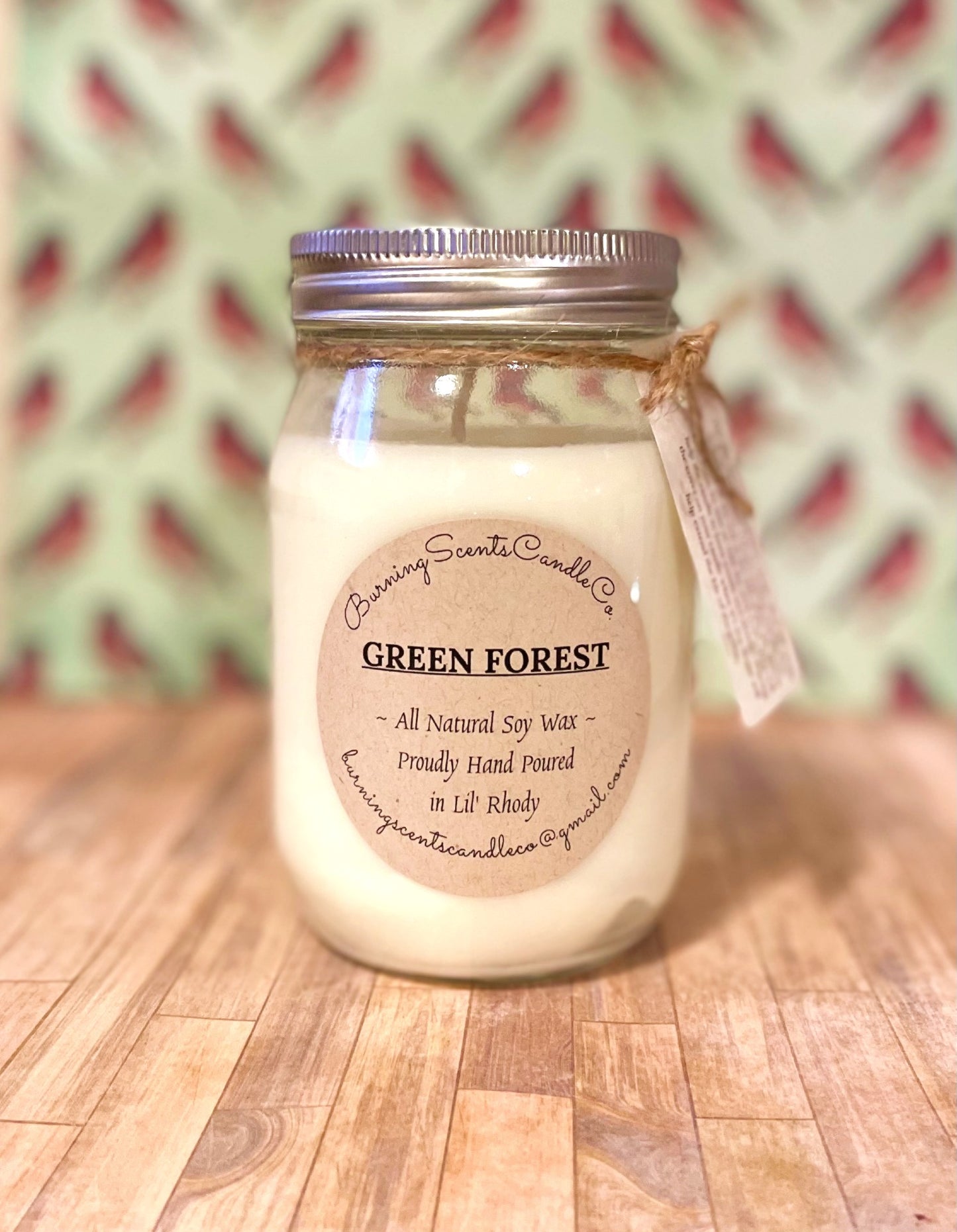Hand Poured Soy Wax Candle- Green Forest