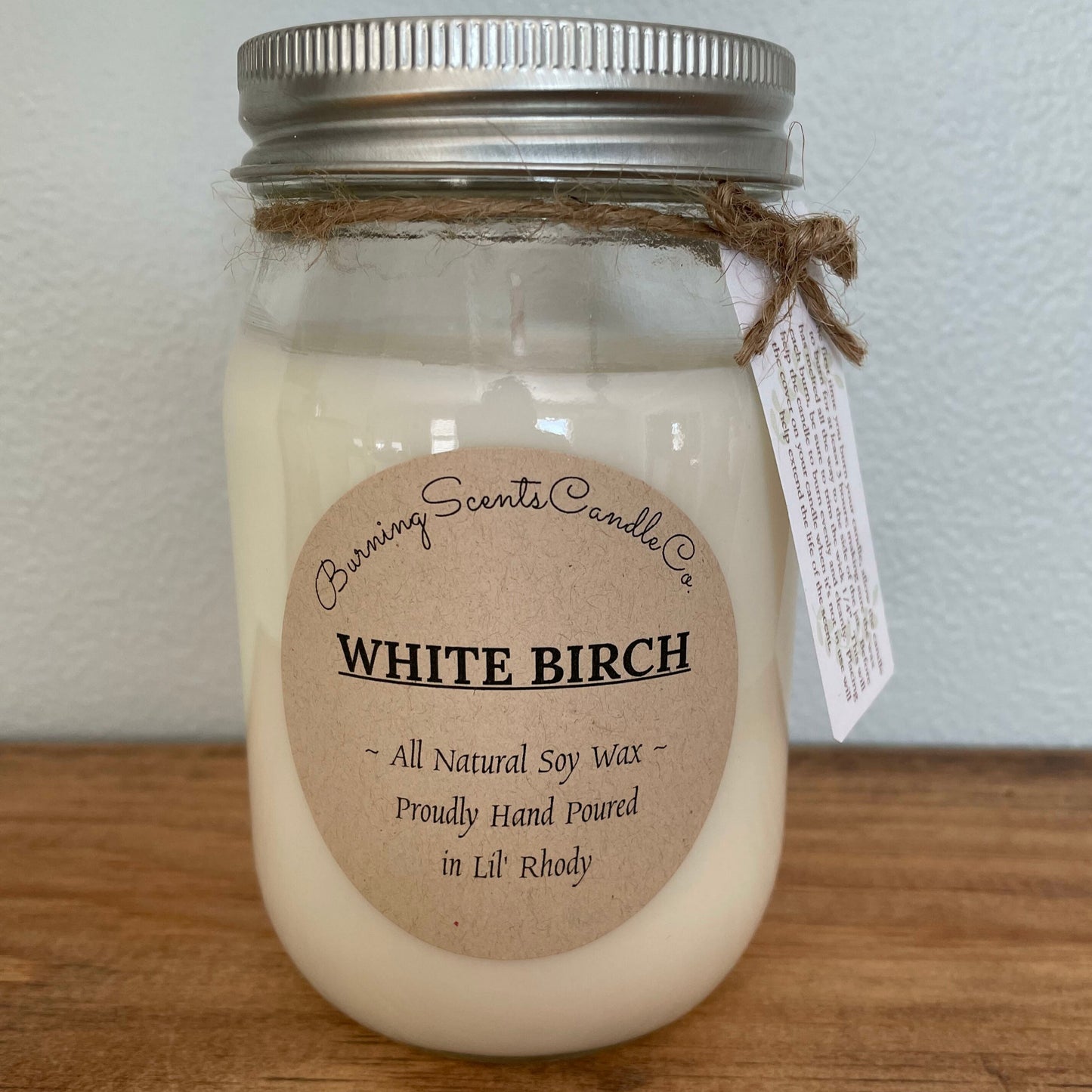 Hand Poured Soy Wax Candle- White Birch