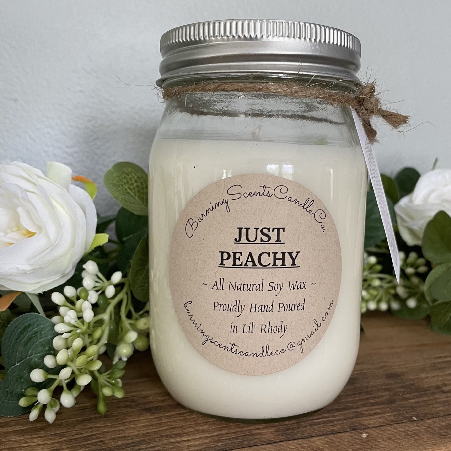 Hand Poured Soy Wax Candle- Just Peachy