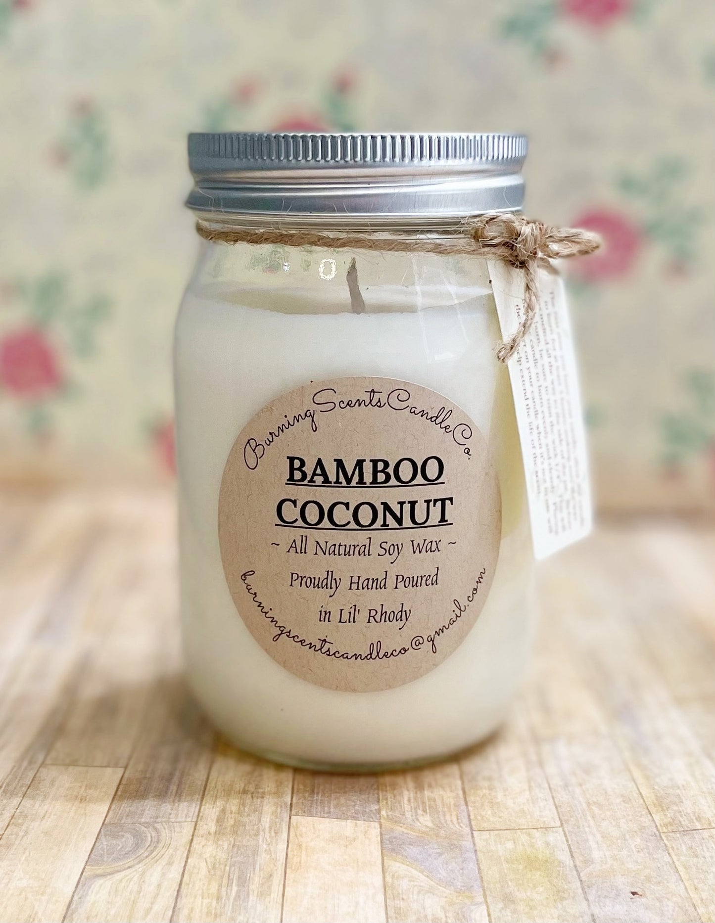 Hand Poured Soy Wax Candle- Bamboo Coconut