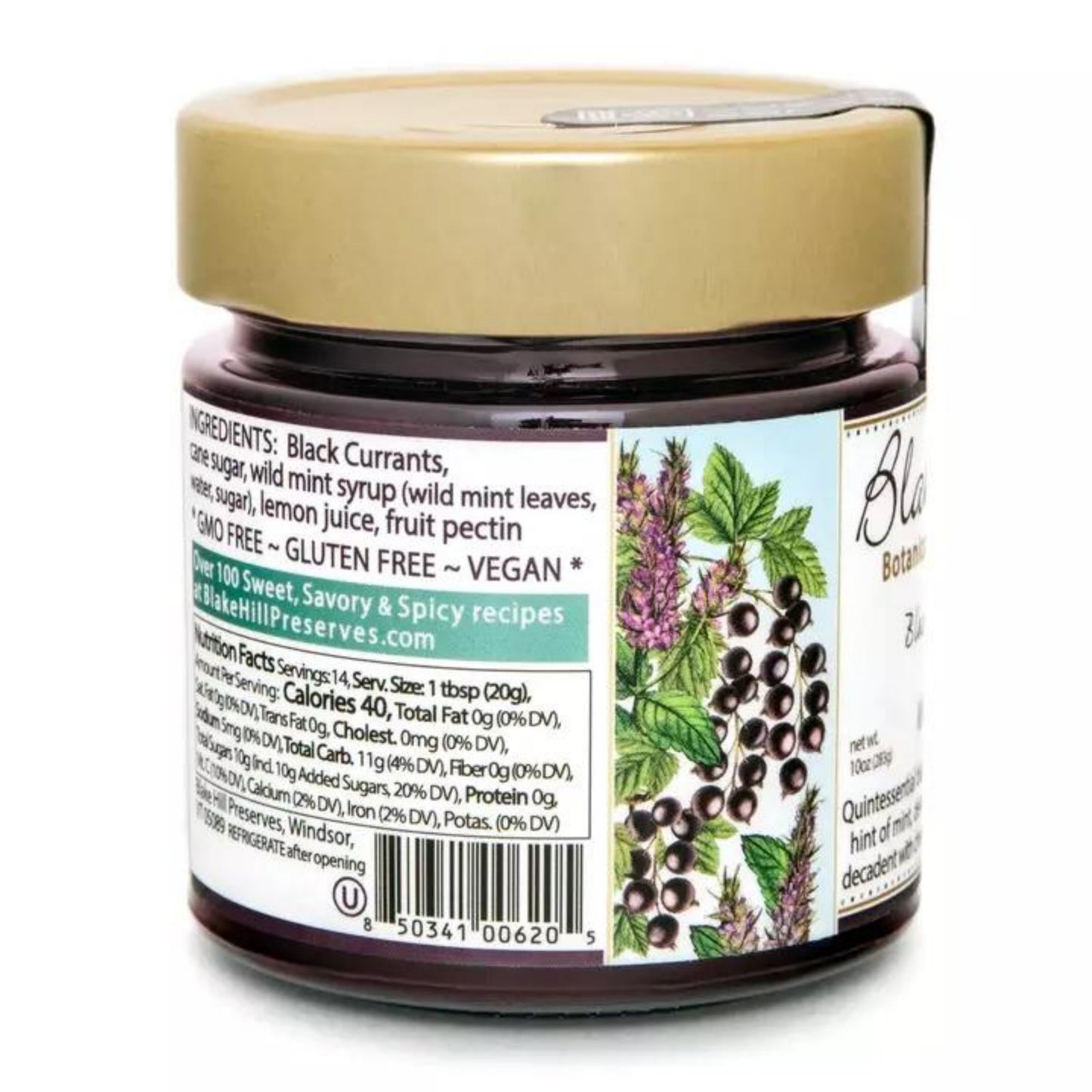 Botanical Jam Collection- Black Currant with Wild Mint Side Profile
