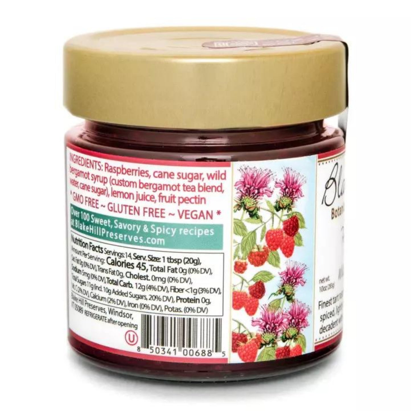Botanical Jam Collection- Raspberry with Wild Bergamot Side Profile