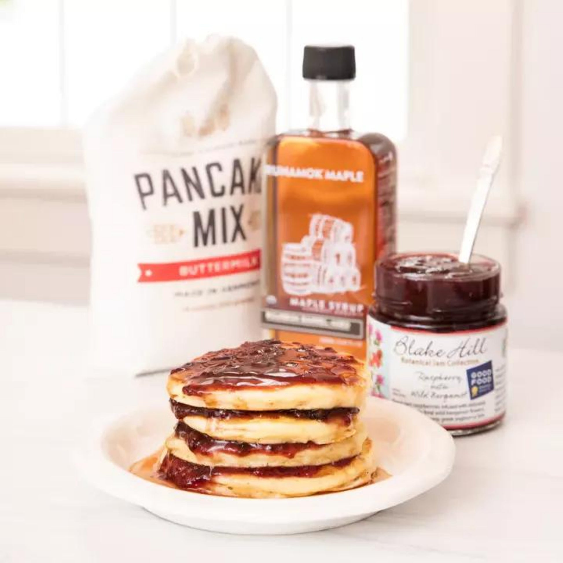 Botanical Jam Collection- Raspberry with Wild Bergamot Syrup Pancakes