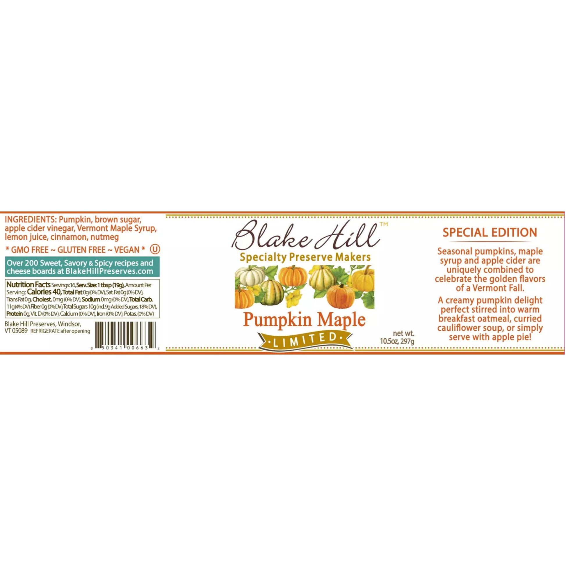 Limited Edition- Pumpkin Maple Butter Label