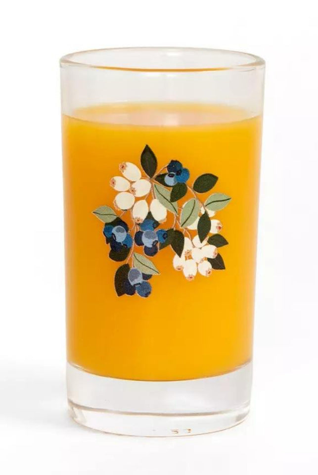 Blueberry Field Mini Juice Glass with Orange Juice