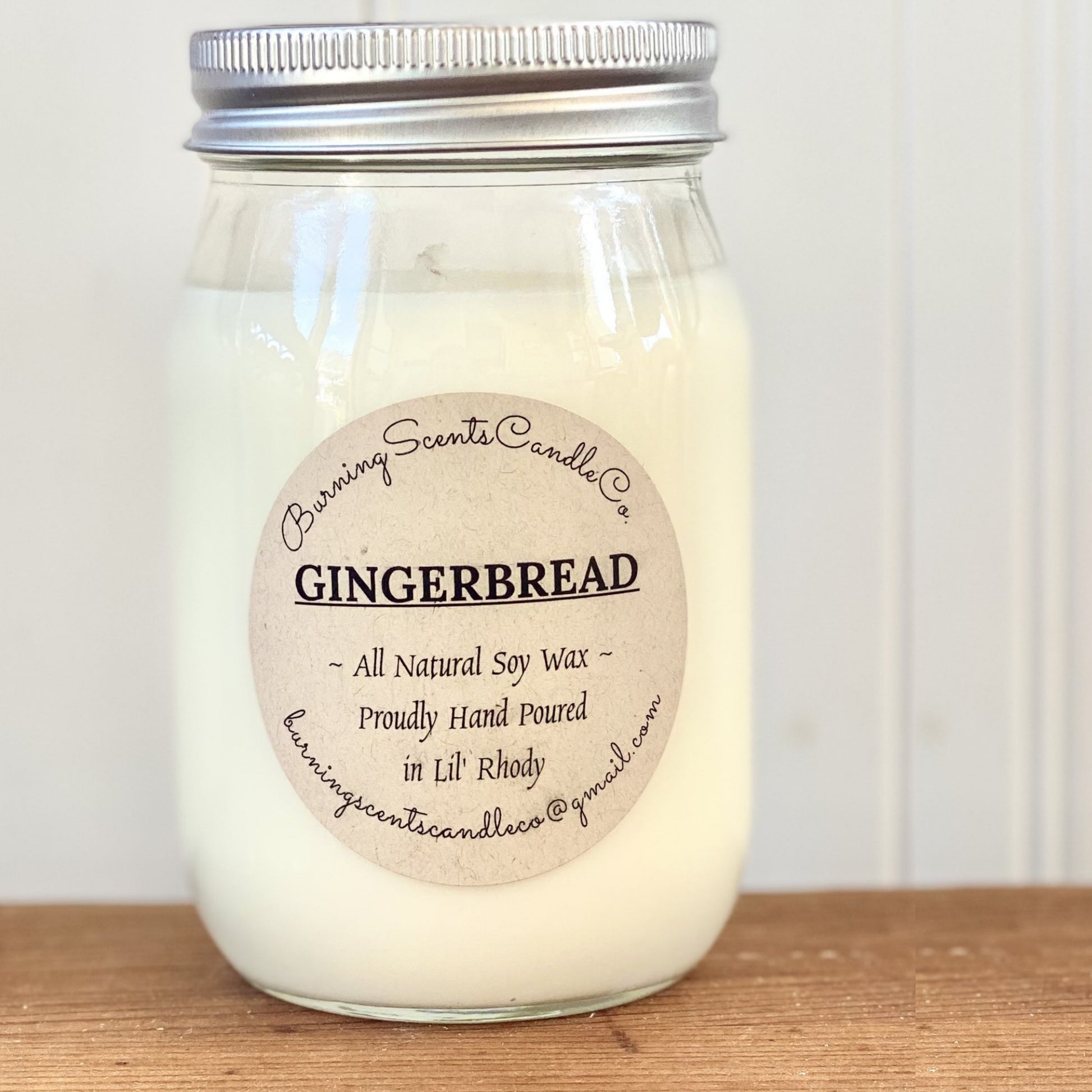 Hand Poured Soy Wax Candle- Gingerbread