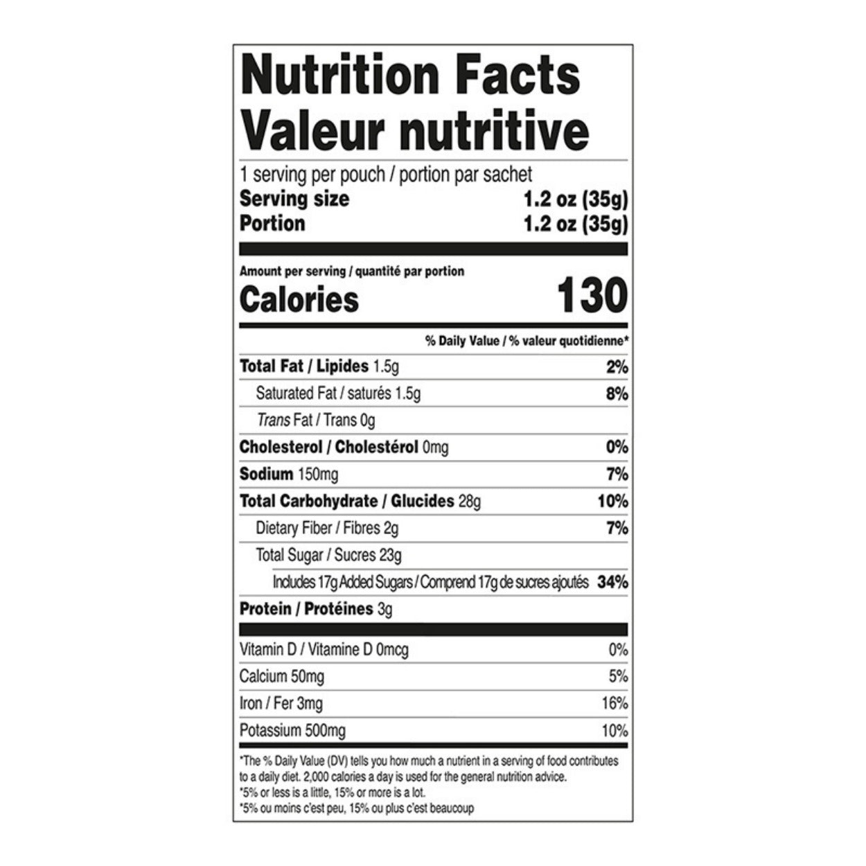 Mini Hot Chocolate- Extra Rich Nutrition Facts Label