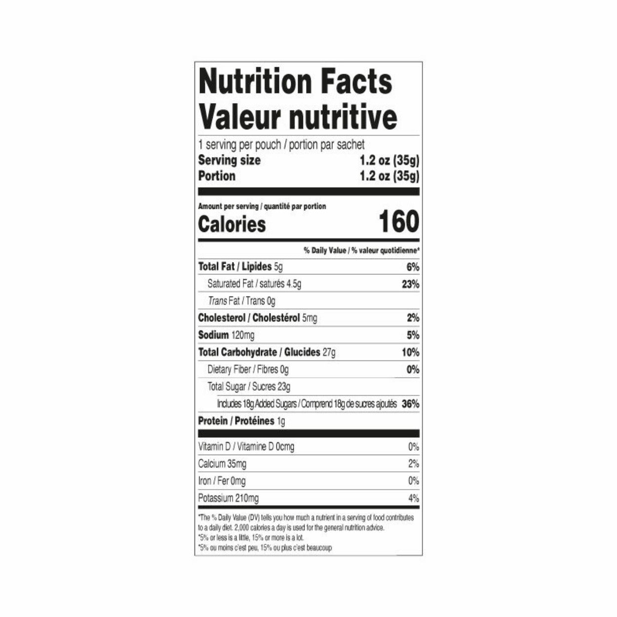 Mini Hot Chocolate- Snickerdoodle Nutrition Facts Label