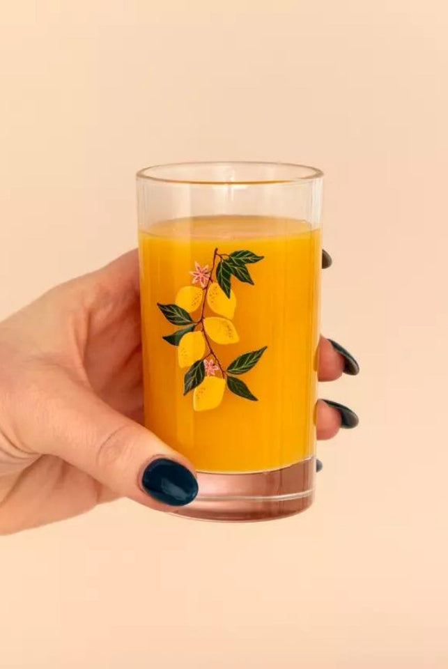 Lemon Grove Mini Juice Glass with Orange Juice Holding