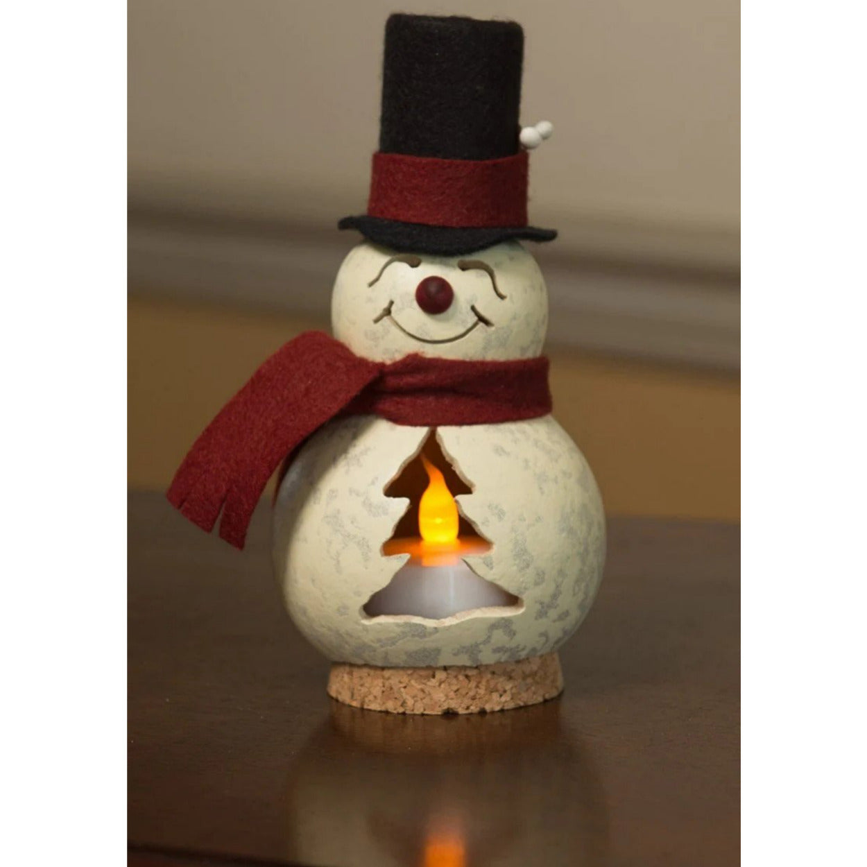 Easton the Snowman Miniature Handcrafted Gourd