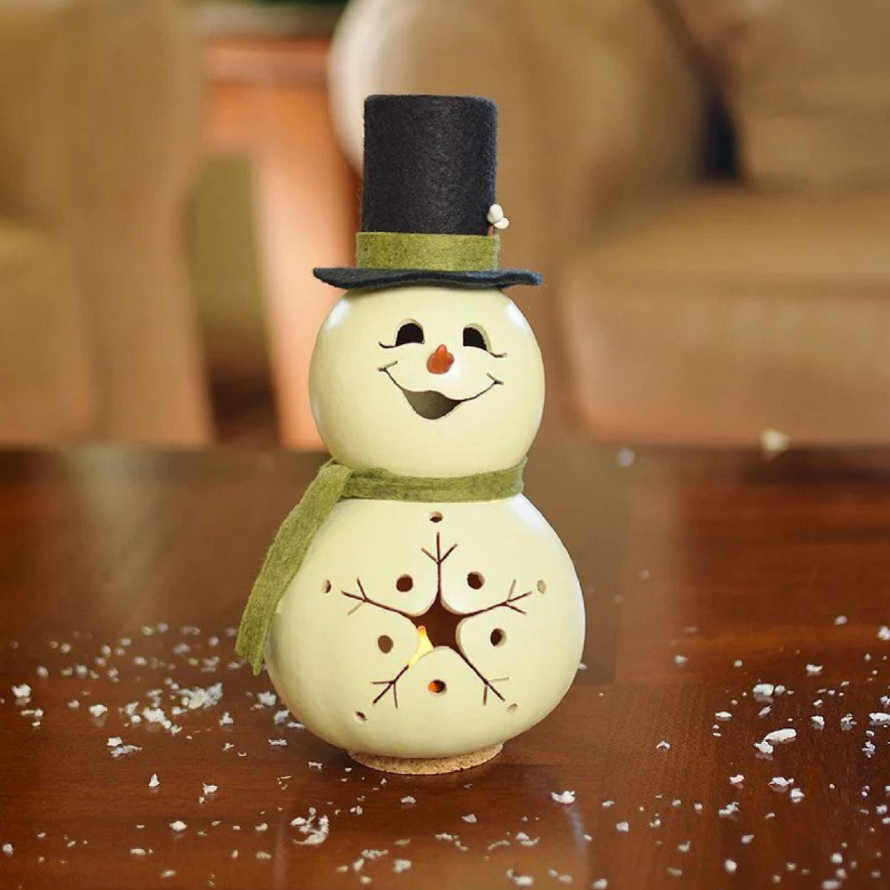 Meadowbrooke Miniature Snowman Handcrafted Gourd