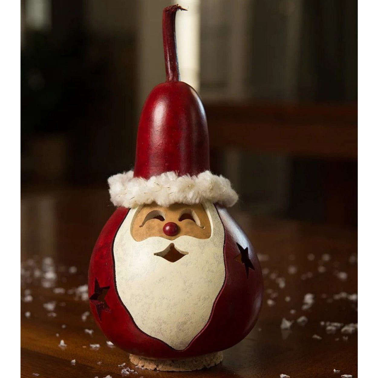 Red Santa Miniature Handcrafted Gourd