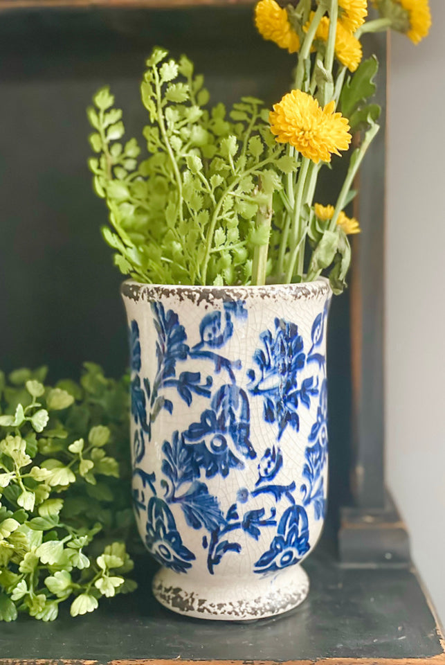 The Mini Blue Floral Vase