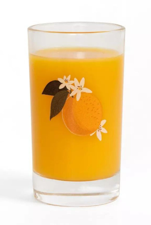 Orange Orchard Mini Juice Glass with Orange Juice