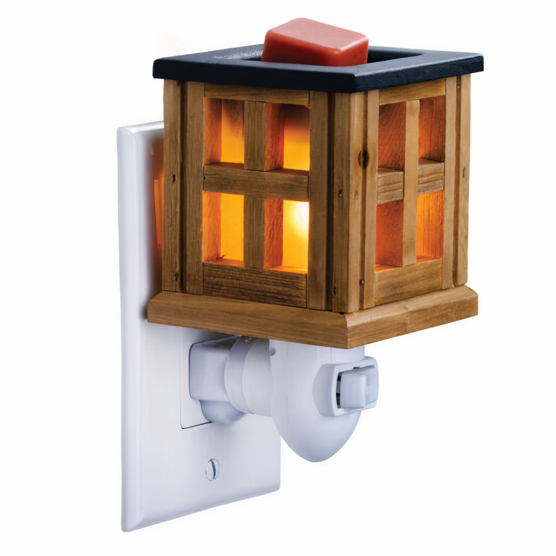Pluggable Fragrance Warmer Wood Lantern
