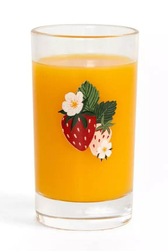 Strawberry Patch Mini Juice Glass with Orange Juice 