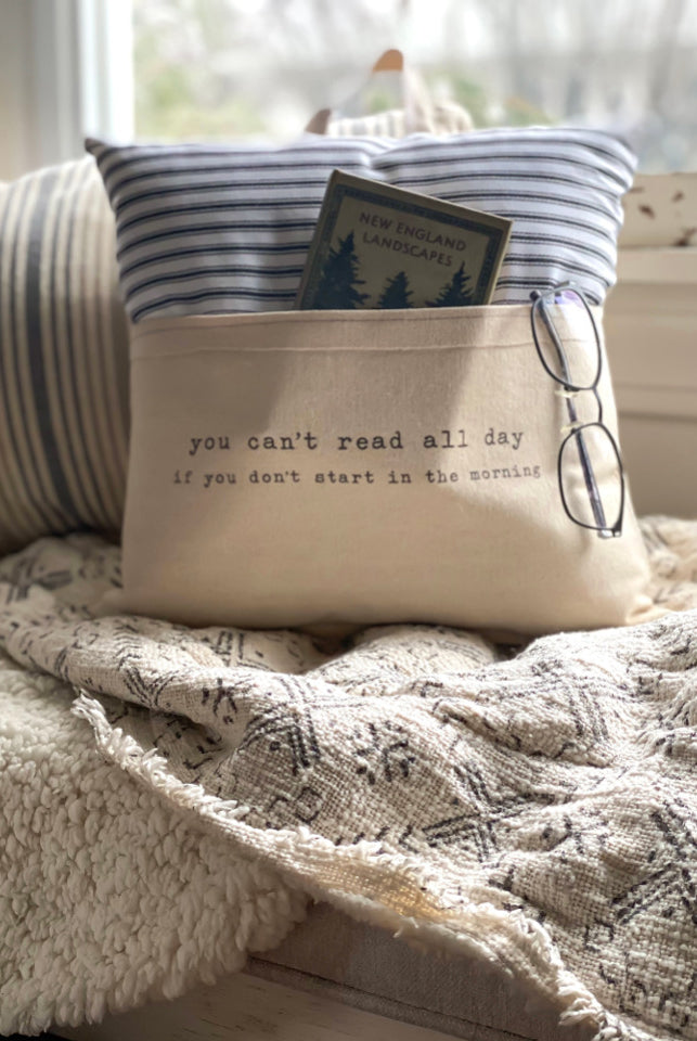 Ticking Reading Pillow- You Can't Read All Day