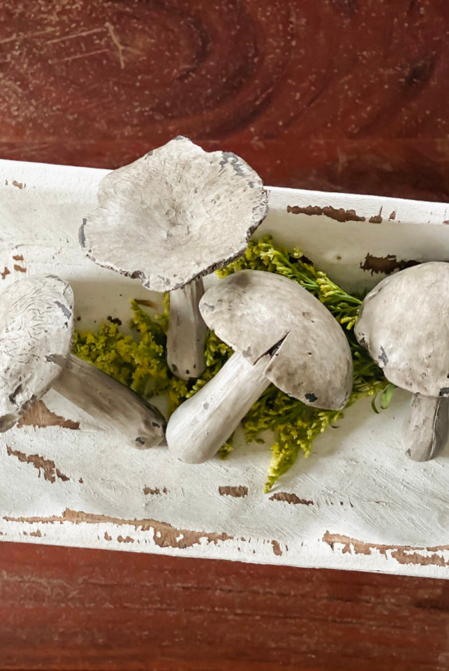 White Mushroom Bowl Fillers Set of 4