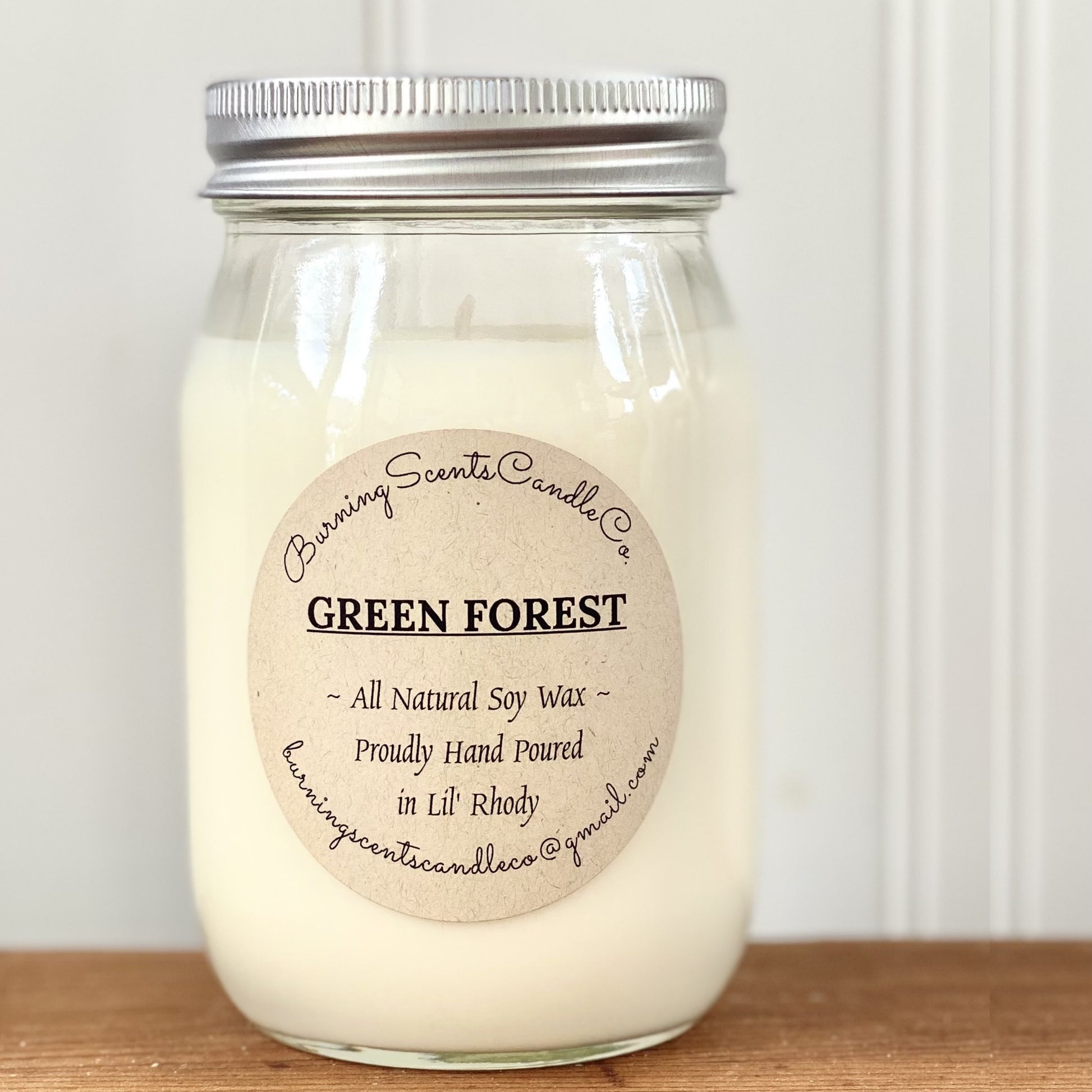 Hand Poured Soy Wax Candle- Green Forest