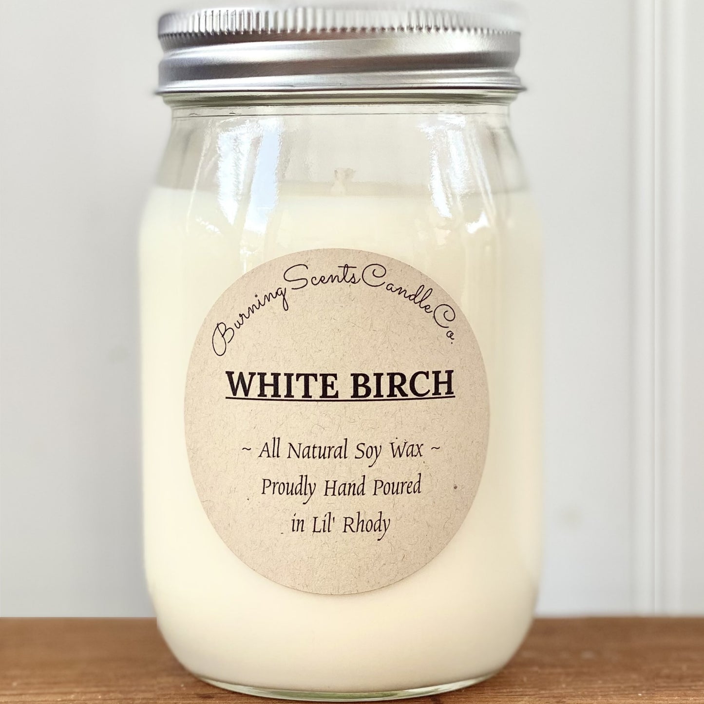 Hand Poured Soy Wax Candle- White Birch